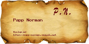 Papp Norman névjegykártya