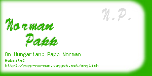 norman papp business card